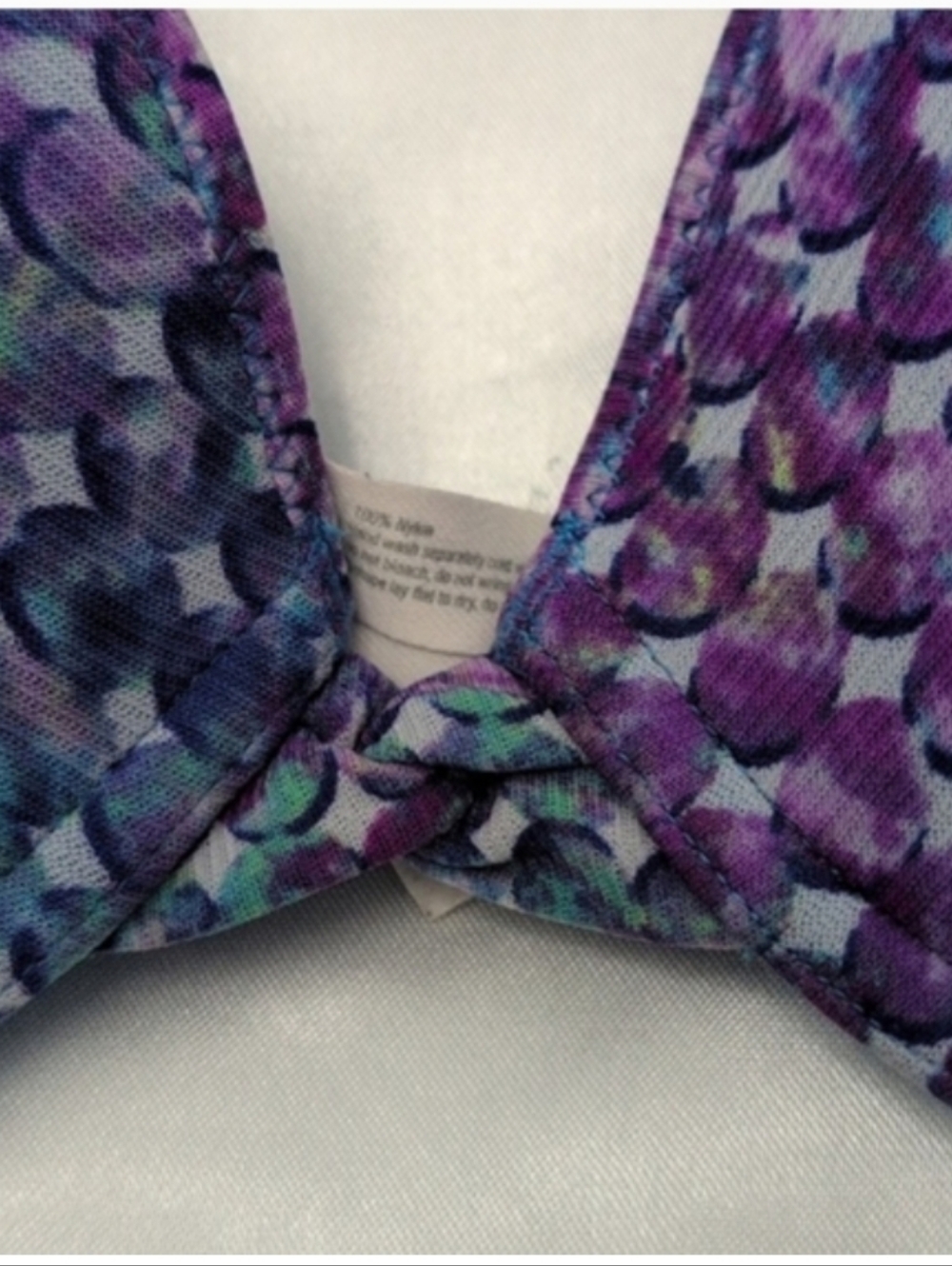 Sexy Padded Push-up Bra 34A On Gossamer Turquoise  Purple print  Summer - Picture 4 of 8